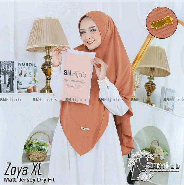 SN Hijab Zoya XL Matt Jersey Dry Fit Hijab Wanita Modern dan Nyaman untuk Keseharian