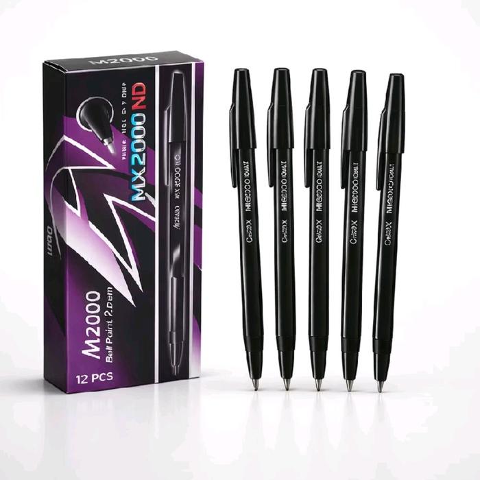 Pulpen Hitam ISI 12 PCS PULPEN ALAT KANTOR ALAT SEKOLAH..