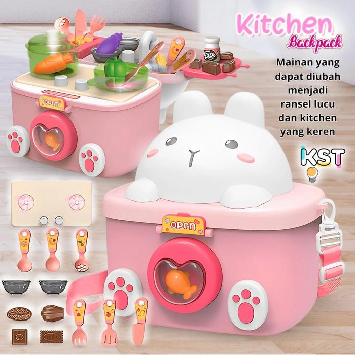 [KST] Dream Backpack 2in1 Kitchen & Tas | Mainan Anak Perempuan Masak Masakan Koper | Kado Ulang Tah