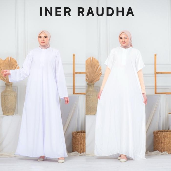 Iner gamis lengan pendek rayon twill adem