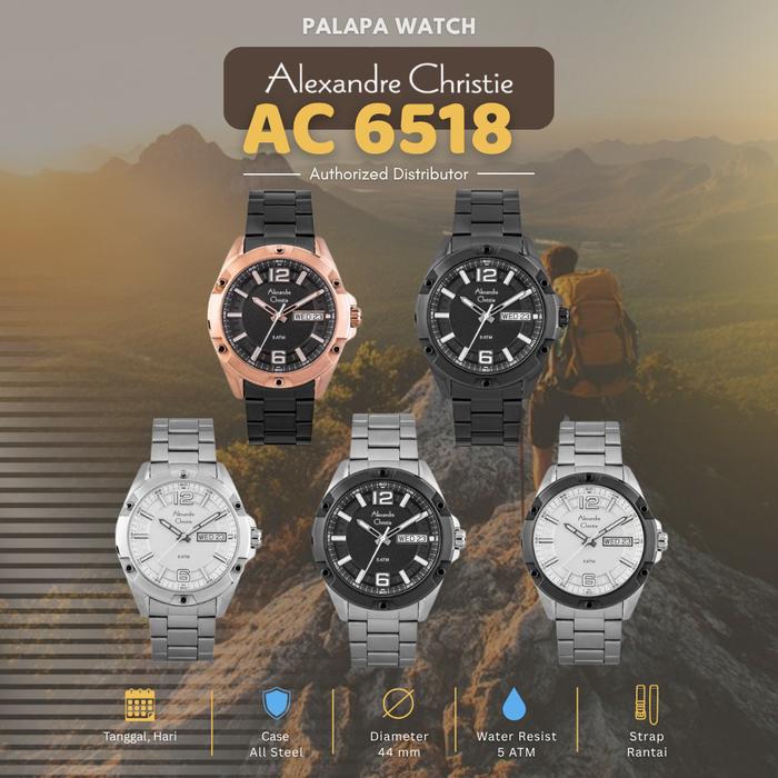 JAM TANGAN PRIA ALEXANDRE CHRISTIE AC 6518 / AC6518 STAINLESS ORIGINAL GARANSI 1 TAHUN