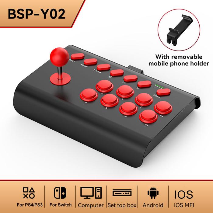 Wireless Bluetooth Wired Arcade Game Stick Joystick Retro Gaming Console Rocker Fighting Controller