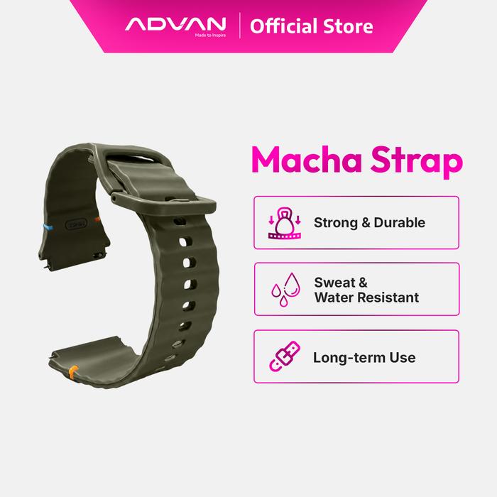 ADVAN Macha Strap Smartwatch Silicone Strap Water Resistant Flexible & Durable