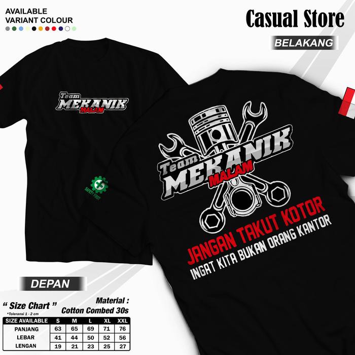 Kaos Pria Mekanik Indonesia Team Malam Katun Premium