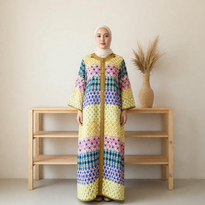 MERINDU DASTER DAYLI SARA BATIK ETNIK/GAMIS SIMPLE/GAMIS MOTIF MEWAH/DASTER SEHARI HARI/DASTER RAYON