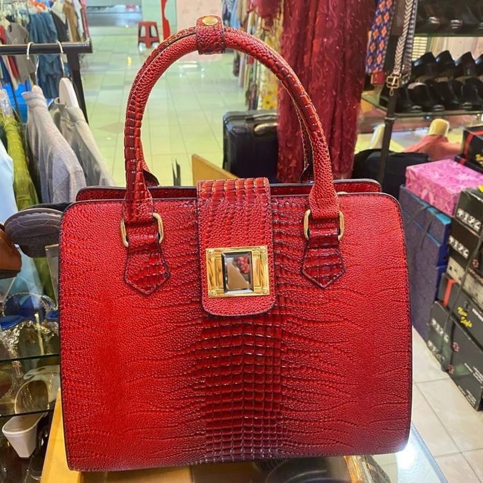 Tas merah croco tas pesta IMPORT merah tas wanita 24625