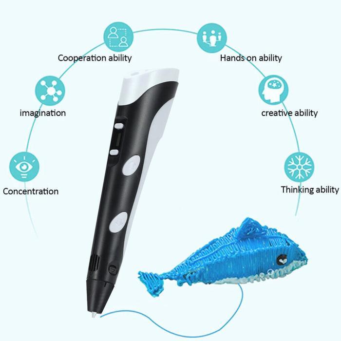 Pulpen 3D Anak Printing Magic Drawing Pen Filament Pena Edukasi