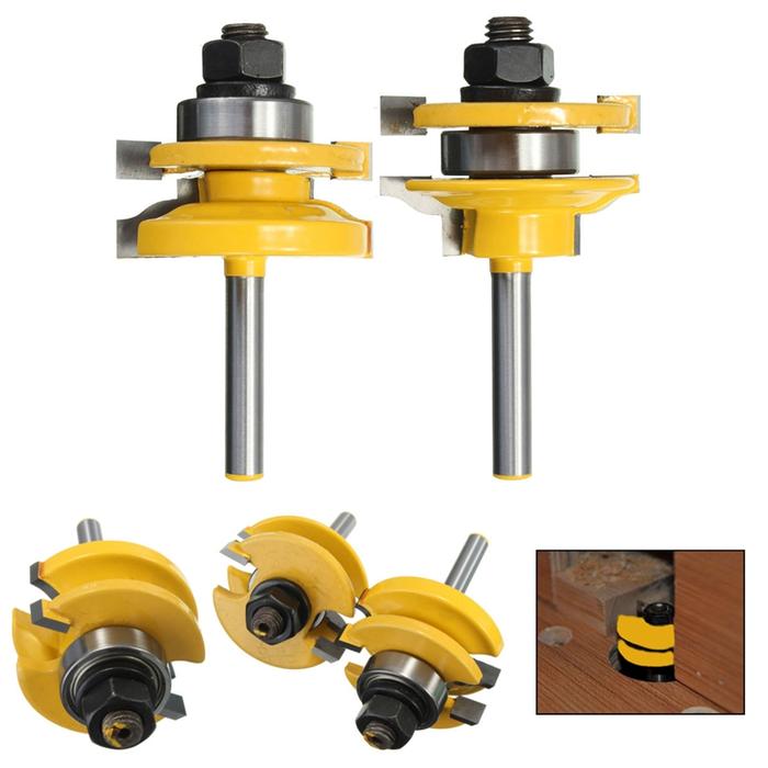 2Pcs/set 1/4 Inch Shank 2 Bit Rail & Stile Router Bit Set Router Bits
