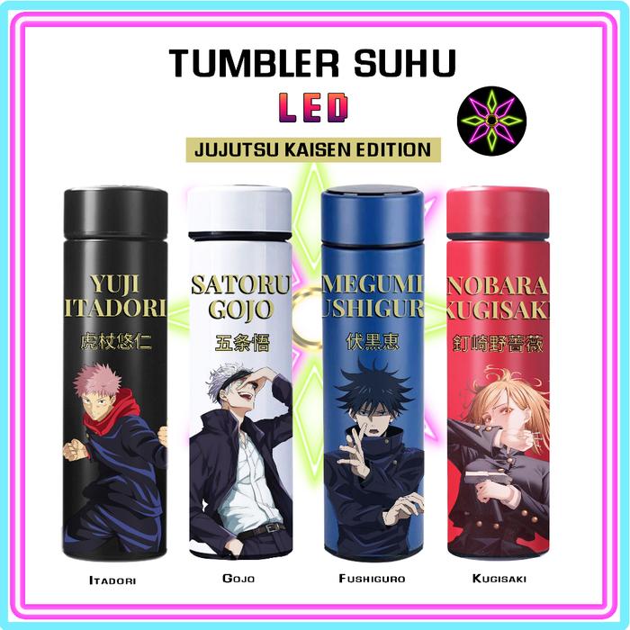 Hikari Print TUMBLER LED JUJUTSU KAISEN EDITION BOTOL MINUM JUJUTSU TUMBLR HAMPERS HADIAH UNIK KADO 