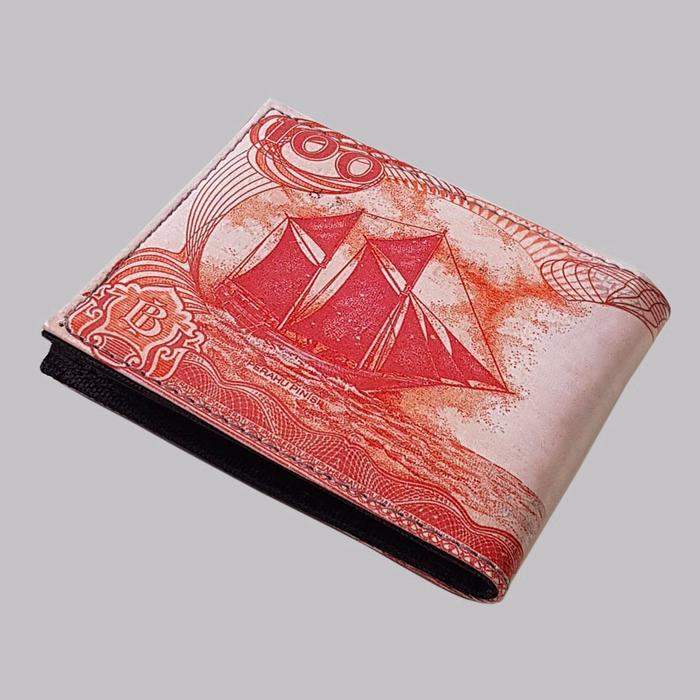 Dompet Pendek Gambar Uang Kuno Rp100 Size 5 Inchi Bahan Kulit Shyntetic