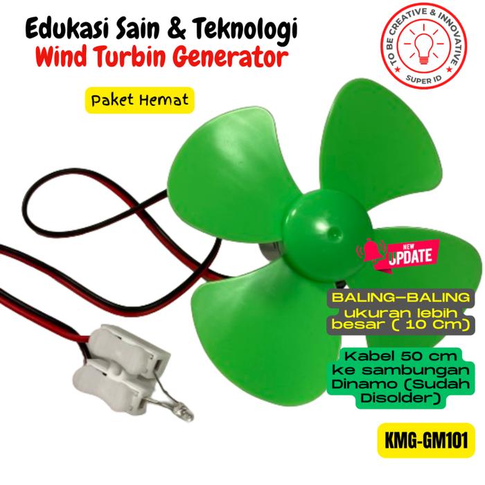 Kit Edukasi Wind Turbine Generator DIY Kit Micro Motor Penghasil listrik tenaga angun sederhana untu