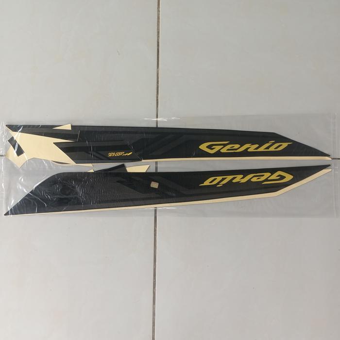 stiker striping honda genio iss 2019 idiling stop hitam full lis body [NTS]
