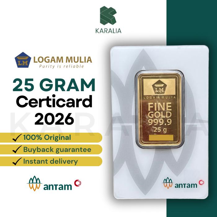 Emas Antam 25 Gram LM Logam Mulia Antam 25 Gram Sertifikat Terbaru