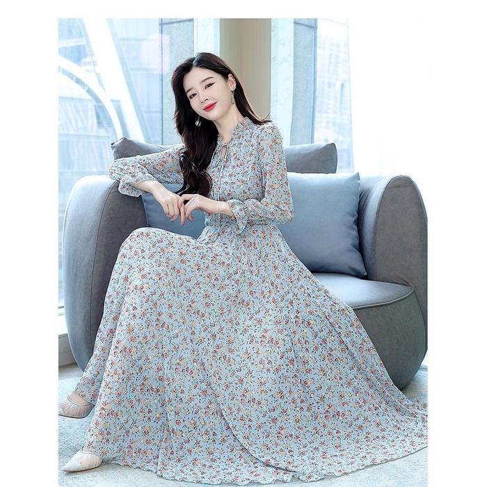 SORA - (SABIYA) DRESS POLI GAMIS WANITA DRESS MUSLIM MOTIF BUNGA