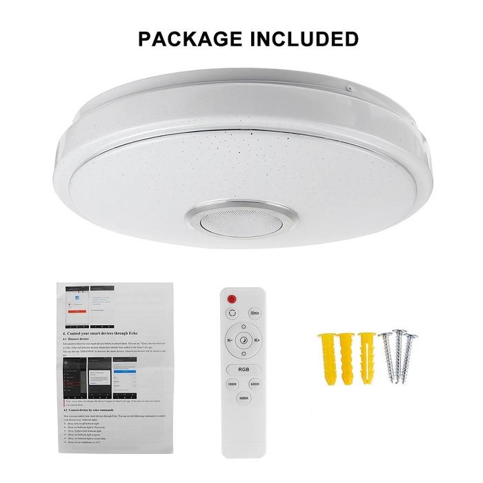 Lampu Plafon LED RGB Ceiling Light Bluetooth Speaker 36W 32 cm - BR1530 - OMLL9OWH White