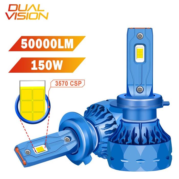 HLXG 50000LM Led H7 Lampu Canbus H4 Luces 9012 HIR2 HB3 9005 H8 H11
