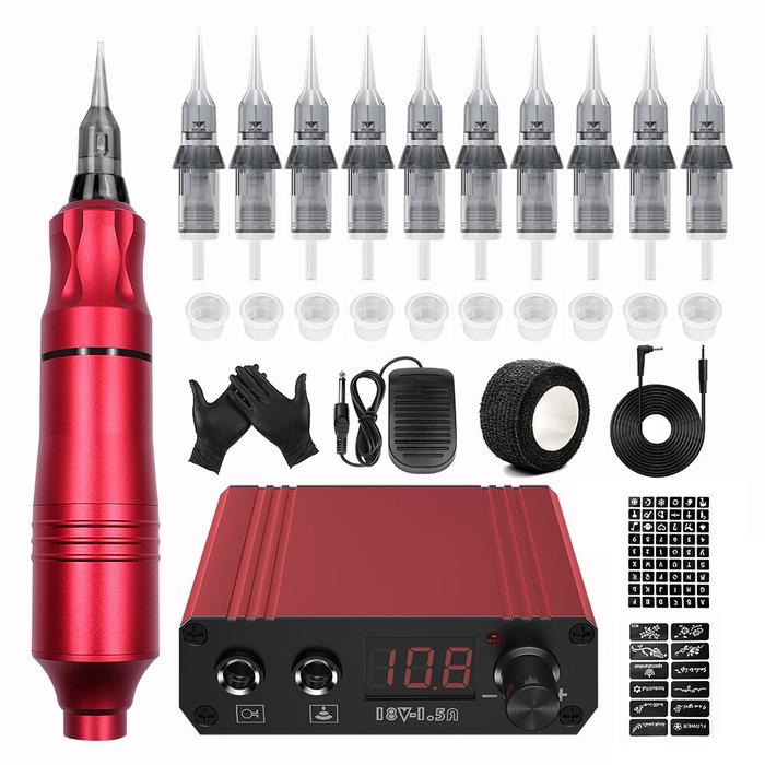 Professional Tattoo Machine Kit Rotary Gun Tattoo Pen Set Permanent