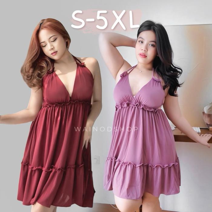 New MINJI S-5XL lingerie dress bahan spandek - WAINODSHOP