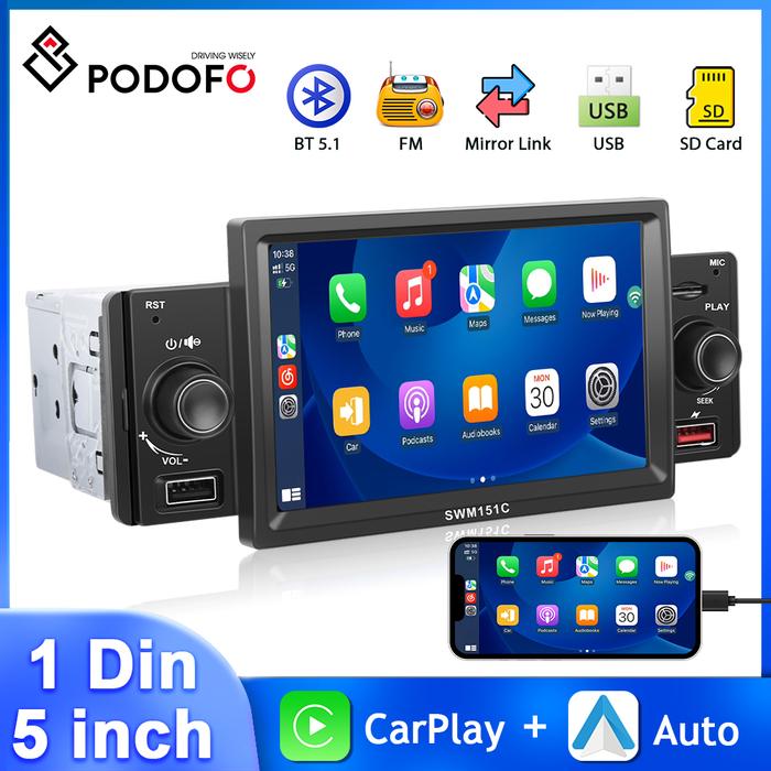 Podofo 5 inci 1Din Universal, Radio mobil Multimedia Universal MP5