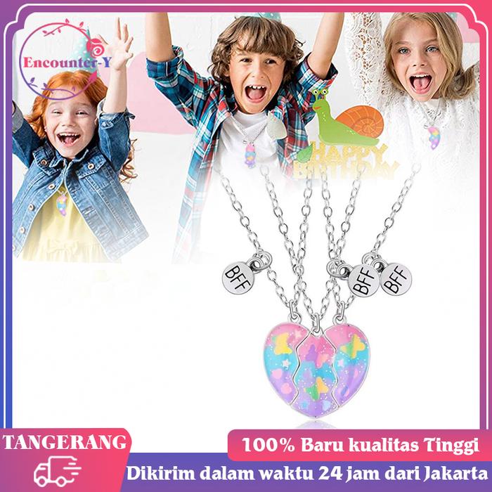 3pcs Kalung Persahabatan 3 Orang Magnet Kalung Persahabatan BFF