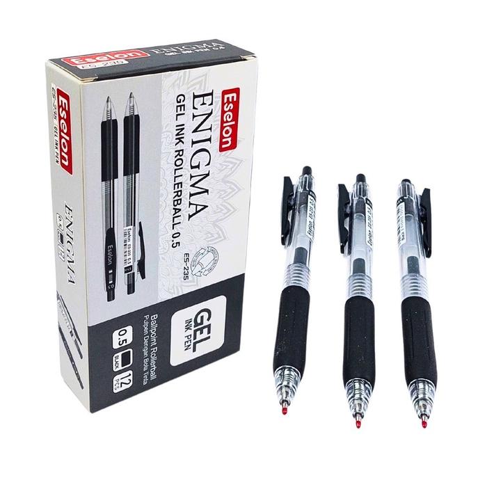 (12 Pcs) Pulpen Eselon Enigma Es-235 / Ballpoint E-Gell Cetek 0.5Mm