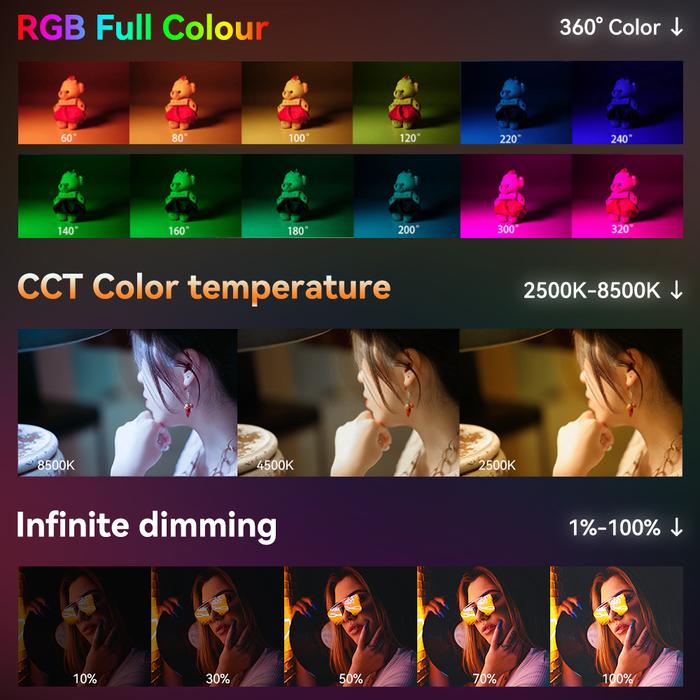 RGB LED Lampu Cahaya Video Studio Terus Menerus Aliran Hidup Lampu
