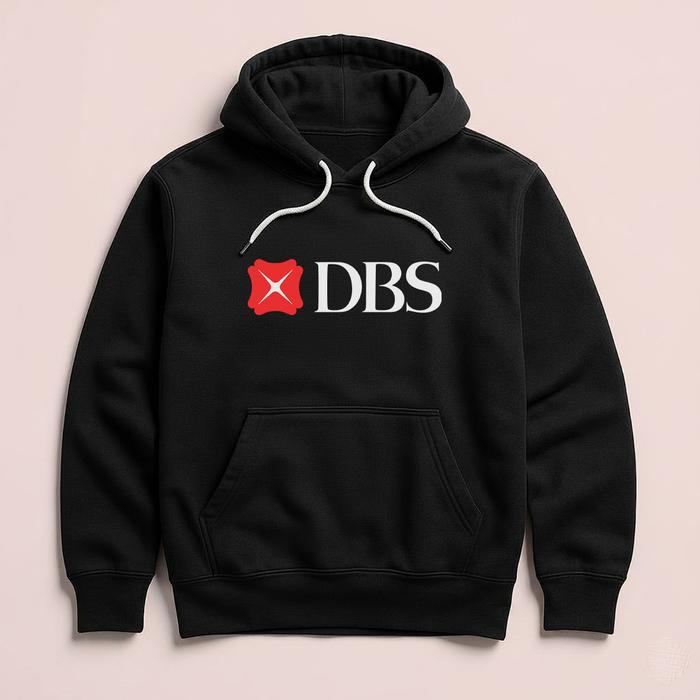 Hoodie Bank DBS Premium Fleece Cloth Sweater Jacket Hood Black Hitam