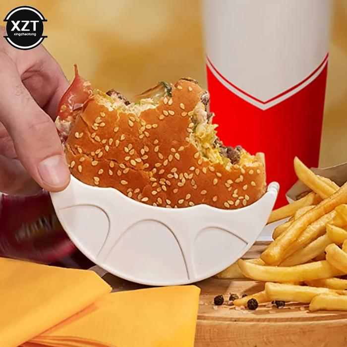 1PCS Anti-dirty Hands Burger Holders Retractable Reusable Sandwiches Holder Box Hamburger Bun Shell 
