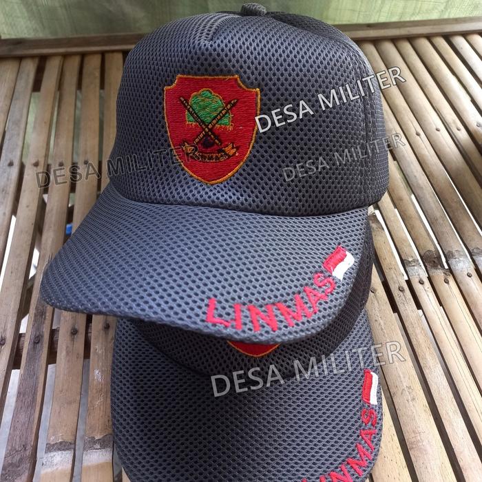 Topi Linmas Abu - Topi Lapangan Linmas - Topi Linmas Hansip - Topi Linmas Terbaru