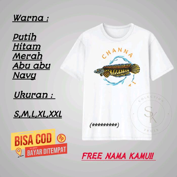 Baju anak gambar ikan cana bisa cod free nama anak