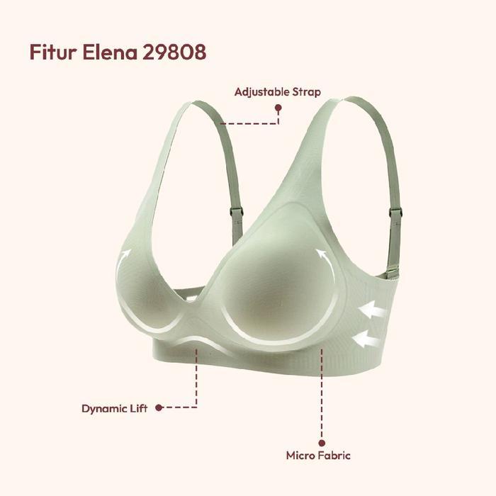 Elena Unwired Bra Tanpa kawat Pakaian Dalam Wanita Seamless 34B - 40B E 29808