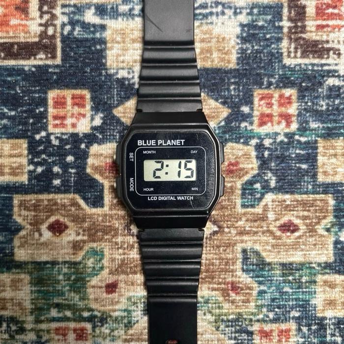 Jam Tangan Digital Blue Planet JDM watch vintage jadul retro 90s casio f91w