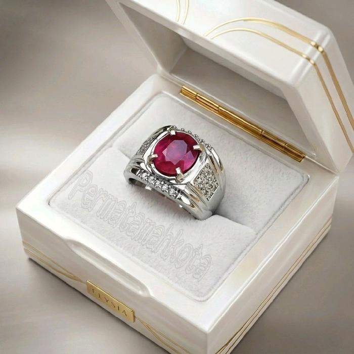 Cincin Batu Natural Ruby Corundum Ruby Pigeon