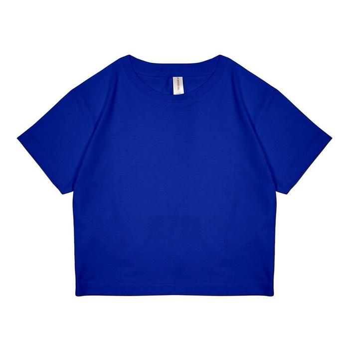 Baju Wanita / Kaos Crop Top Polos Biru Elektrik Motif Terlaris / Kaos Korea Crop