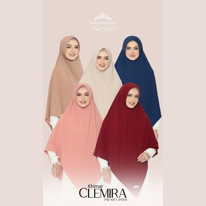 KHIMAR CLEMIRA SIZE XL JUMBO ORI VALENSHA QUEEN HIJAB BAHAN JERSEY PREMIUM TERBARU IKKA MEMEI jilbab