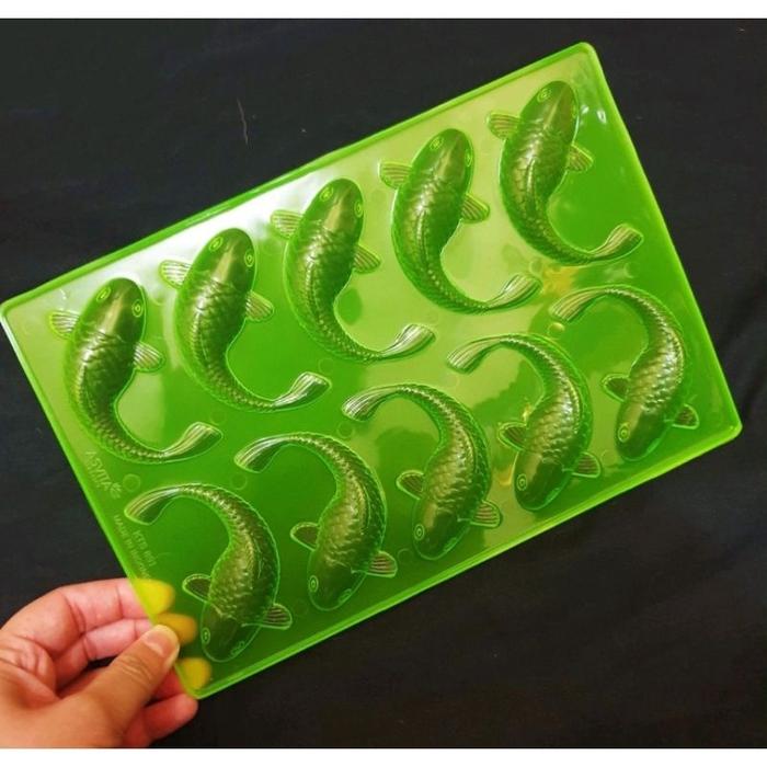 Cetakan Ikan Koi Cetakan Jely Puding Ikan Koi Pink Hijau