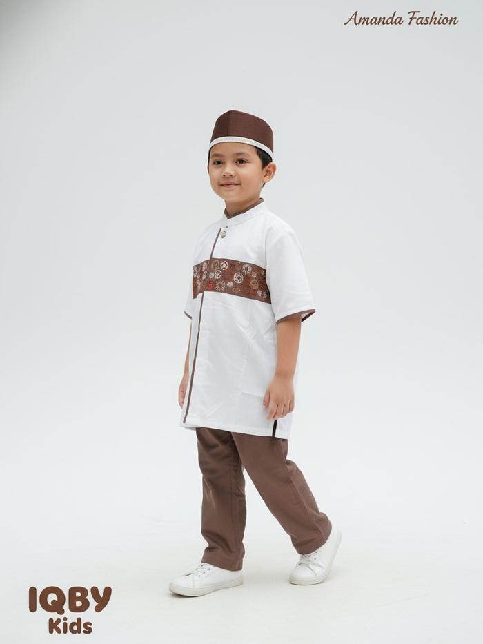 Koko Iqby Lengan Pendek Size 0-8 [BORDIR  DAN WARNA KOMBINASI RANDOM] (91007) gamis  anak