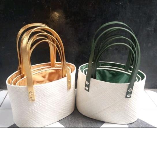 tas hampers anyaman/tas hampers pandan/tas anyaman decoupage