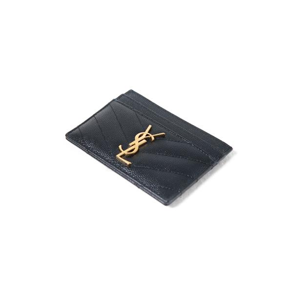 Dompet YSL YVES SAINT LAURENT GHW BLACK CAVIAR CARD HOLDER 100% ORIGINAL - 10X7CM