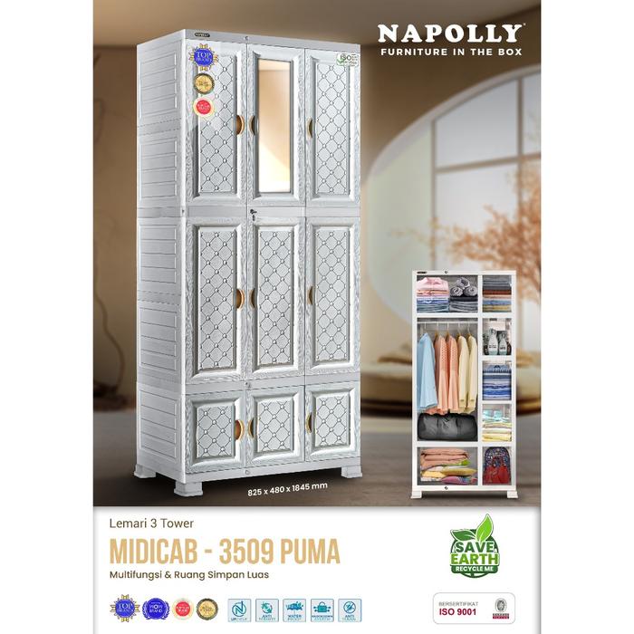 Lemari Plastik Napolly 4 Pintu Super Jumbo Besar Gantung Kaca Cermin Kunci Midicab 4408 Dc Ion Puma