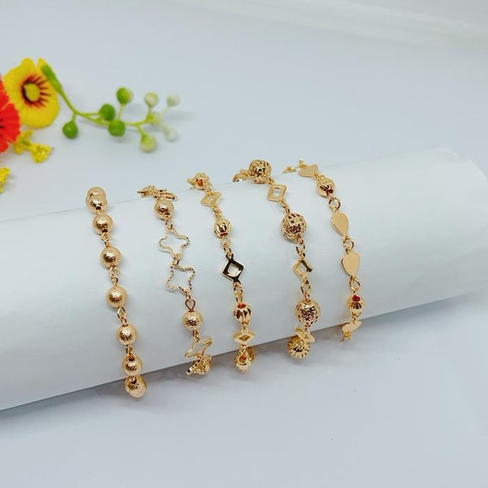 Gelang titanium lapis emas