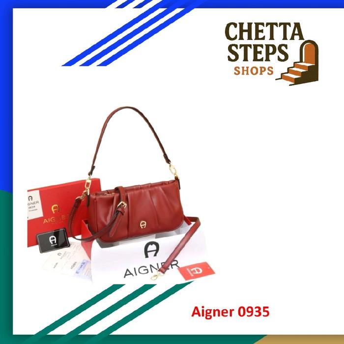Tas Wanita Aigner 0935 - Tas Cewek Calfskin Leather Crossbody Shoulder Bag