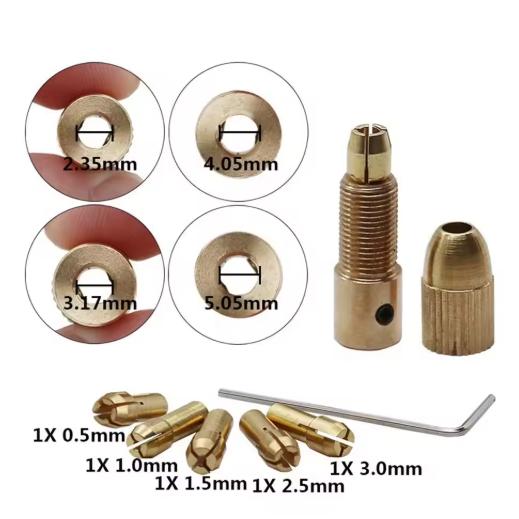 Set Mini Drill Chuck Shaft Kepala Bor Mini 7in1 Hanya Chuck Tanpa Dinamo 4 Ukuran AS (MIN 2 PC)