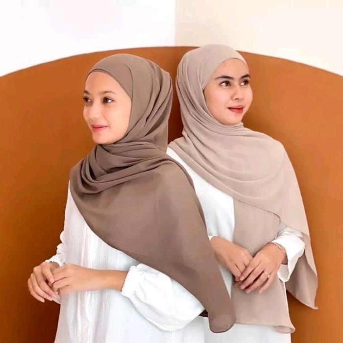 Pashmina+Inner 2 in 1 - Azzura Scarf (Kerudung Ceruti Baby Doll Premium Wanita Muslim) Square Instan