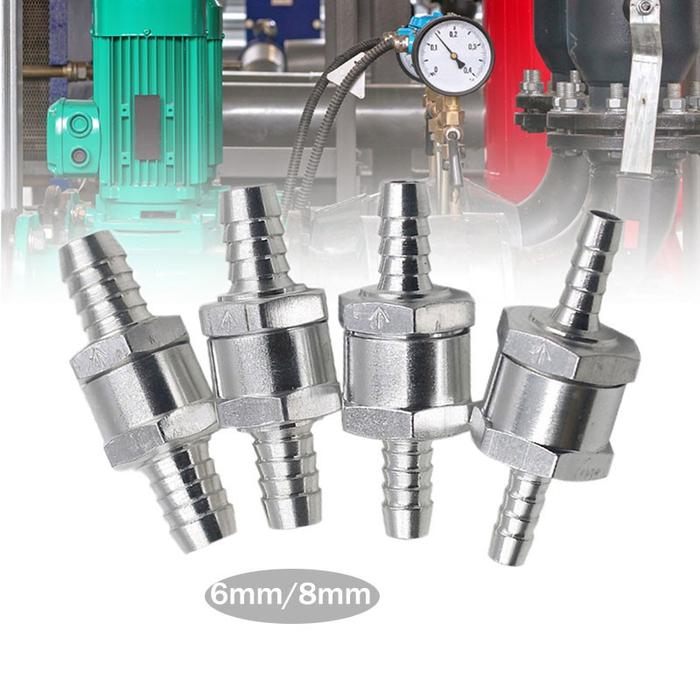 6/8Mm Cek Valve Logam Aluminum Valve One Way Steker Ganda Katup Periksa Aluminium Control Valve One 