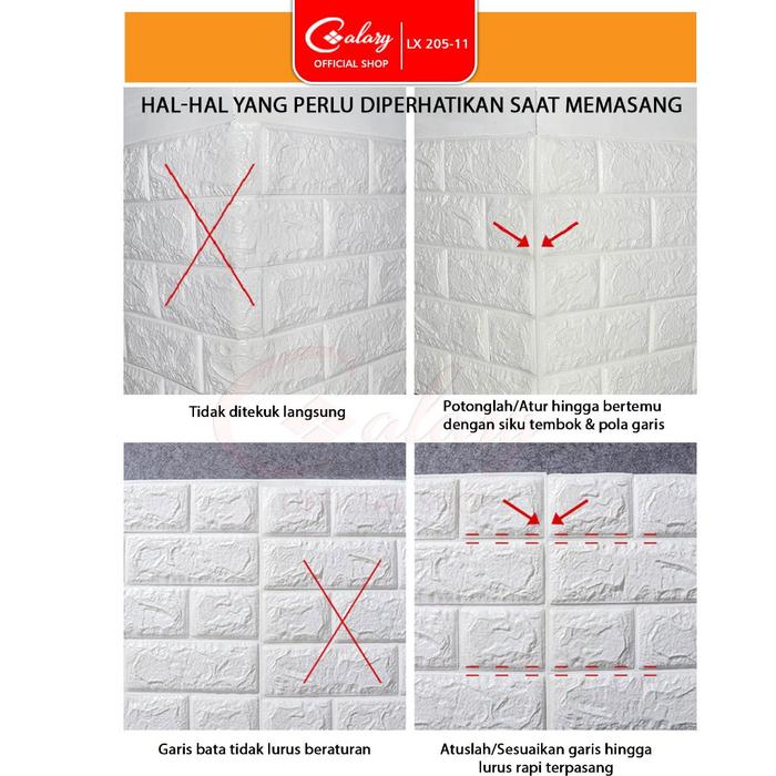 CALARY SNI Wallpaper Dinding Roll Walpaper Dinding Foam PE Wall Sticker Untuk Ruang Tamu Berstandar