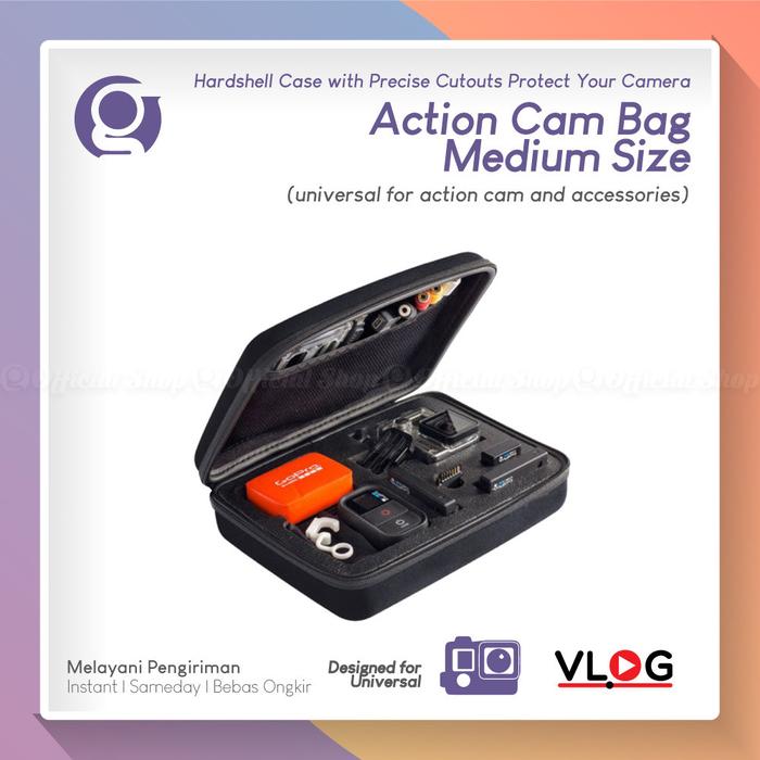 Bag Action Cam Medium Size Case Universal Tas Sedang Kamera Aksi untuk DJI Osmo 5 Pro/4/3, Insta360 