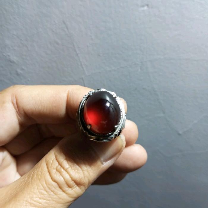 Cincin Natural Red Garnet Batu Jumbo Size