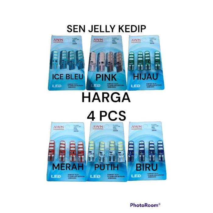 Harga 4 PCS Lampu Sen Jelly Kedip LED T10 6 Mata / Paket Bohlam Lampu Sen