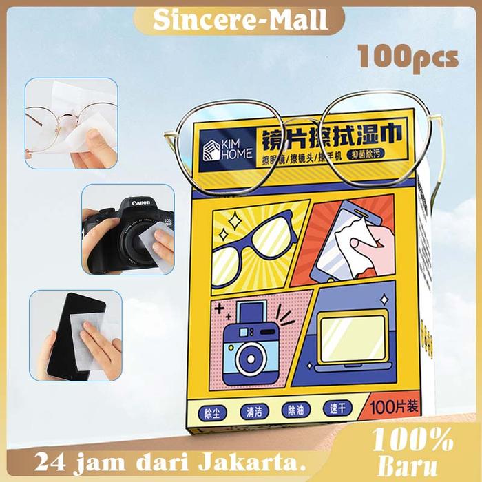 100PCS Tisu Kacamata / Screen Cleaner Wipes / Clear View Lens Cleaner